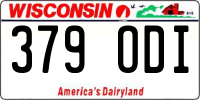 WI license plate 379ODI