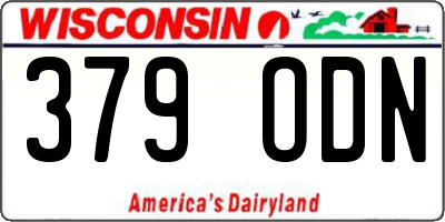 WI license plate 379ODN