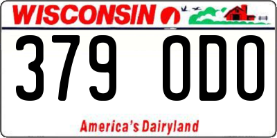 WI license plate 379ODO