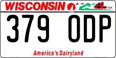 WI license plate 379ODP