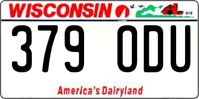 WI license plate 379ODU