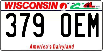 WI license plate 379OEM
