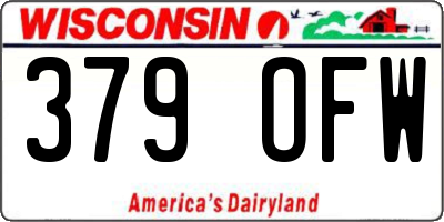 WI license plate 379OFW