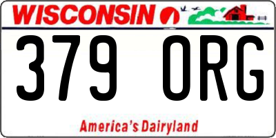 WI license plate 379ORG