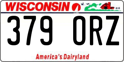 WI license plate 379ORZ