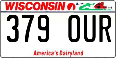 WI license plate 379OUR