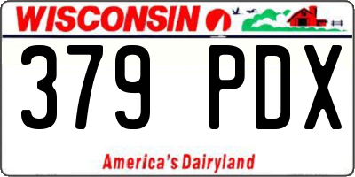 WI license plate 379PDX