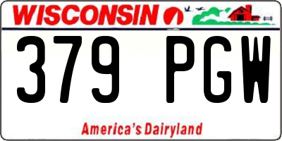 WI license plate 379PGW