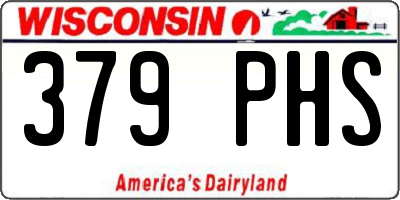 WI license plate 379PHS