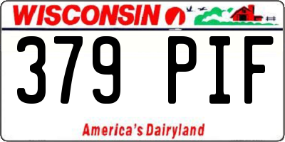 WI license plate 379PIF
