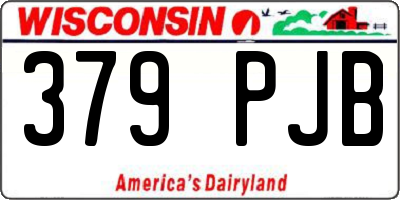 WI license plate 379PJB