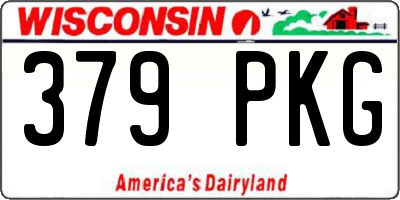 WI license plate 379PKG