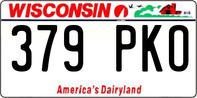 WI license plate 379PKO