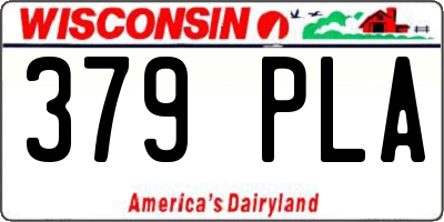 WI license plate 379PLA