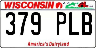 WI license plate 379PLB