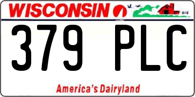 WI license plate 379PLC