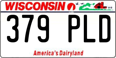 WI license plate 379PLD