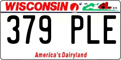 WI license plate 379PLE