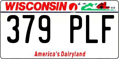 WI license plate 379PLF