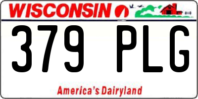 WI license plate 379PLG