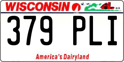 WI license plate 379PLI