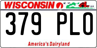 WI license plate 379PLO