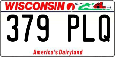 WI license plate 379PLQ
