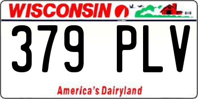 WI license plate 379PLV