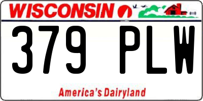 WI license plate 379PLW