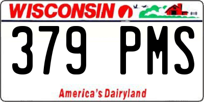 WI license plate 379PMS