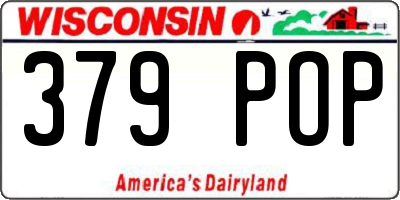 WI license plate 379POP