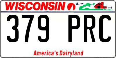 WI license plate 379PRC