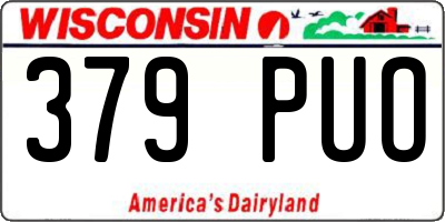 WI license plate 379PUO