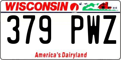 WI license plate 379PWZ