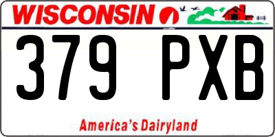 WI license plate 379PXB