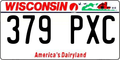 WI license plate 379PXC