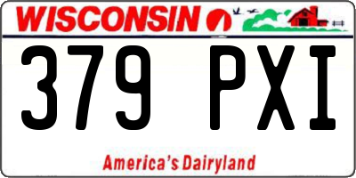 WI license plate 379PXI