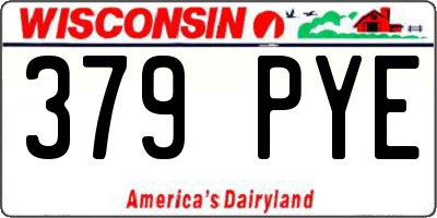 WI license plate 379PYE