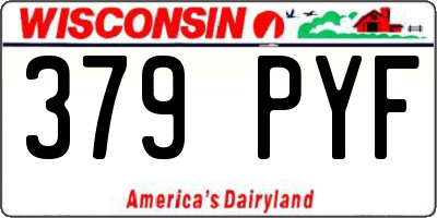 WI license plate 379PYF