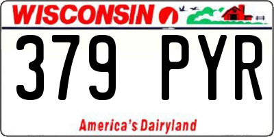 WI license plate 379PYR