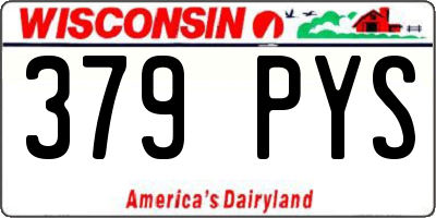 WI license plate 379PYS