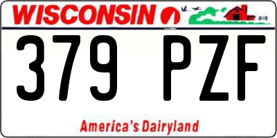 WI license plate 379PZF