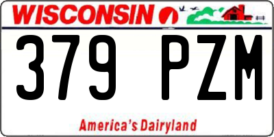 WI license plate 379PZM