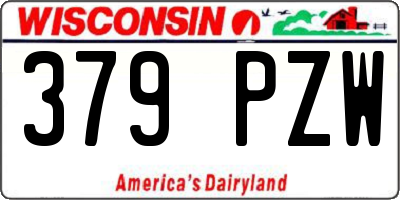 WI license plate 379PZW