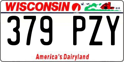 WI license plate 379PZY