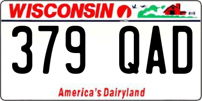 WI license plate 379QAD
