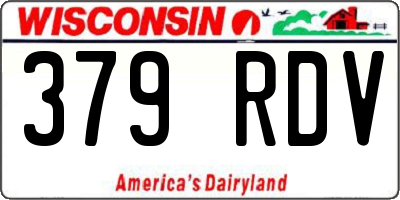 WI license plate 379RDV