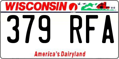 WI license plate 379RFA