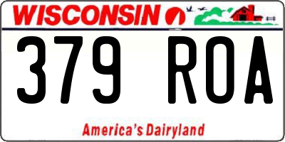 WI license plate 379ROA