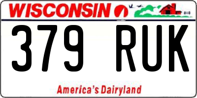 WI license plate 379RUK